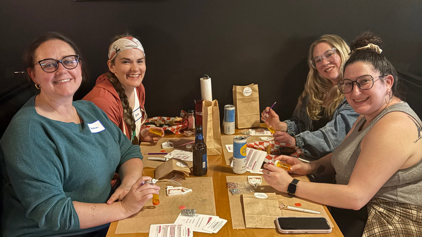 [June] Sparkle & Spill @ Sara McGinty's: Bedazzled Pill Bottles
